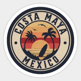 Costa Maya Mexico Vintage Sunset Beach Sticker